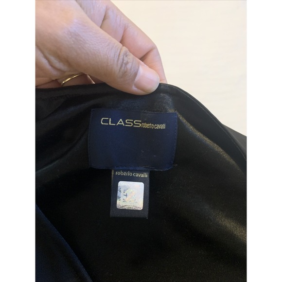 Roberto Cavalli class black blouse size 8 with sequins - Picture 3 of 5